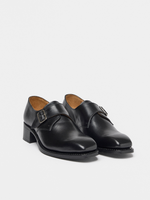 PEDESTRIAN Single Monk Strap. Black. Women