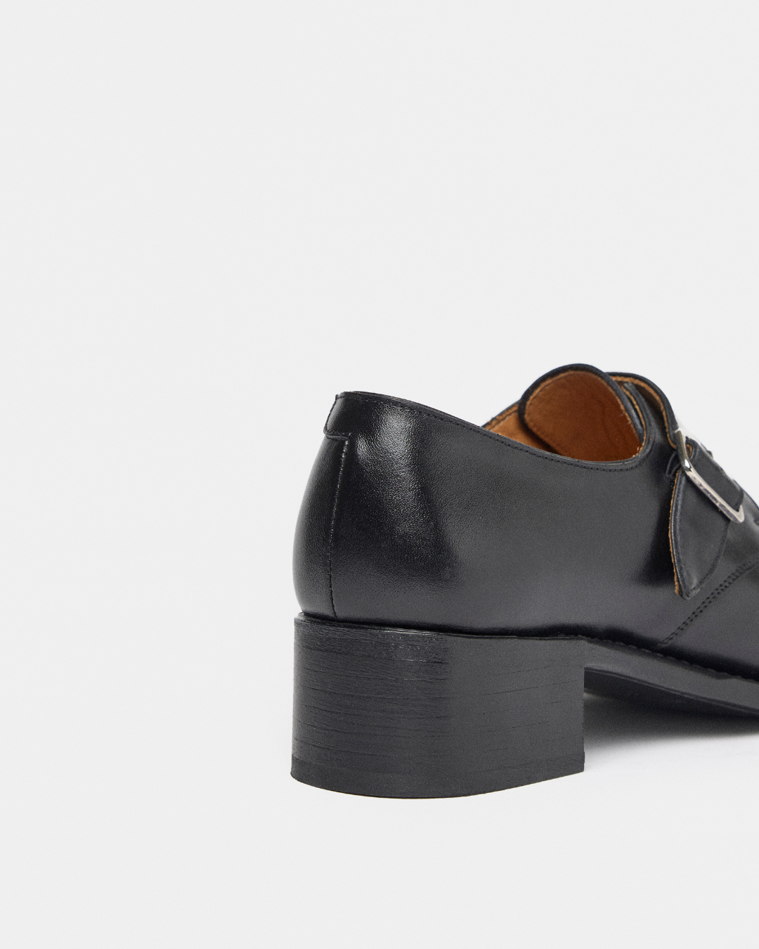 PEDESTRIAN Single Monk Strap. Black. Men