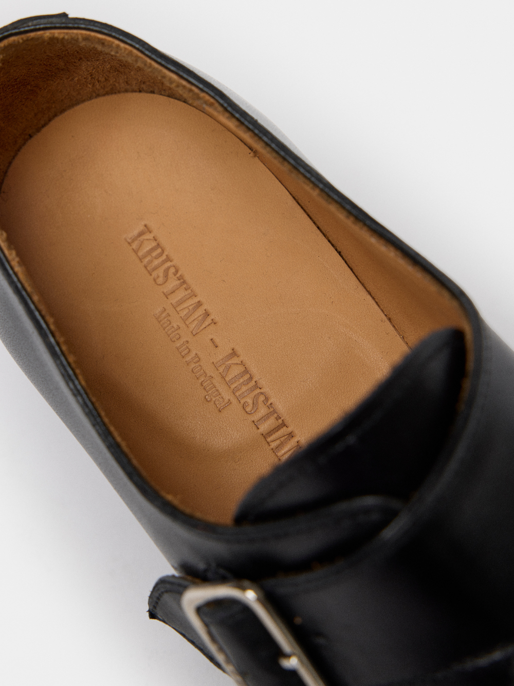 PEDESTRIAN Single Monk Strap. Black. Women
